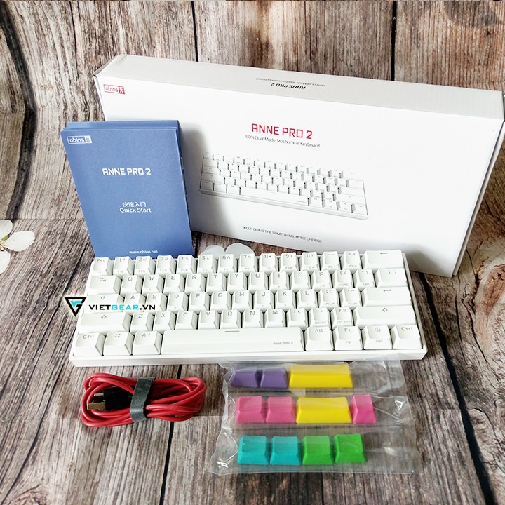ANNE PRO 2 bàn phím cơ bluetooth led RGB màu trắng - Vietgear.vn