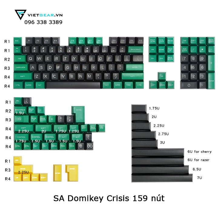 SA Domikey Crisis ABS double shot 159 nút