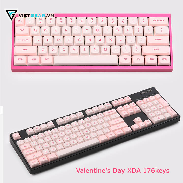 Bộ nút bàn phím Keycap Valentine's Day XDA, PBT, 176 nút