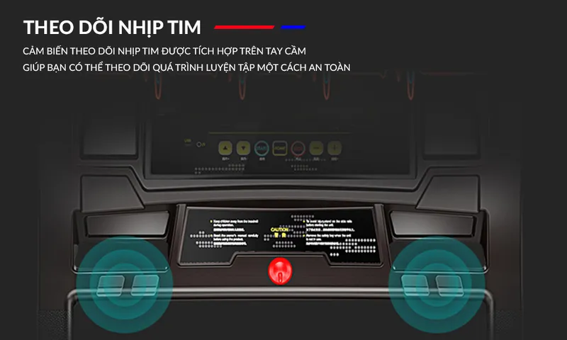 cảm biến nhịp tim trên máy chạy bộ A Heart Rate Sensor is one of the most widely used technologies