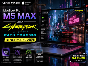 Macbook Pro M5 Max chạy Cyberpunk 2077