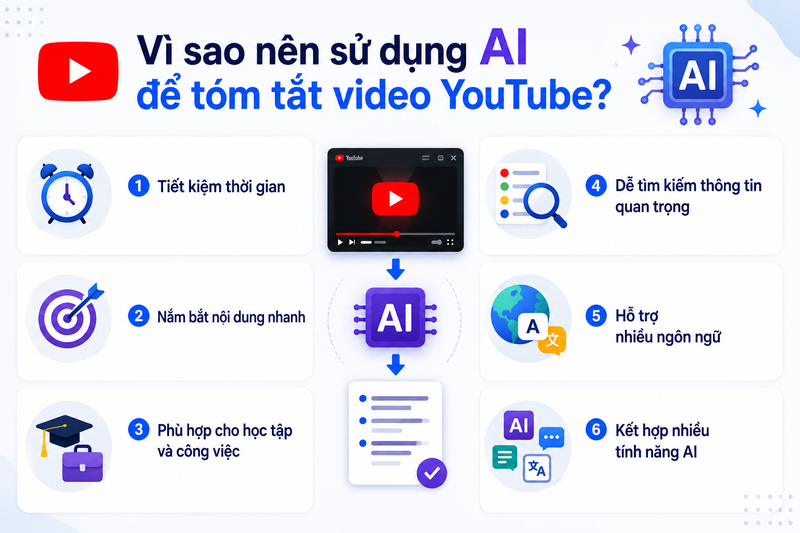 Ai tóm tắt video youtube và top công cụ hỗ trợ hiệu quả nhất