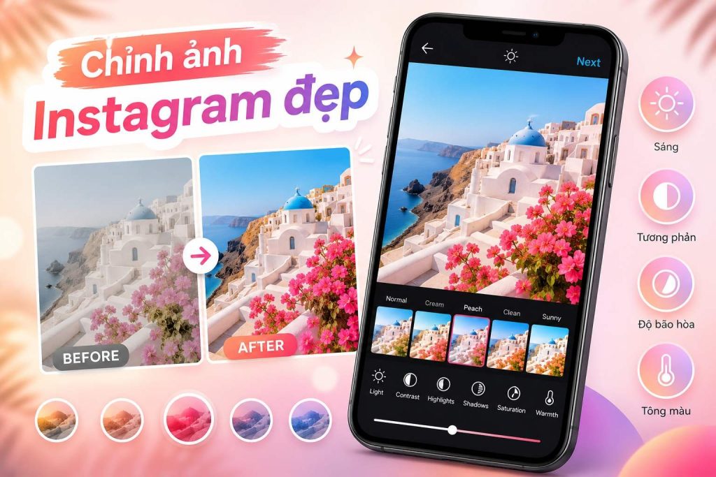 Cách chỉnh ảnh Instagram đẹp bằng filter và bộ lọc màu