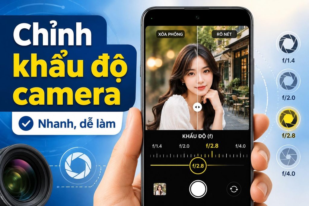 Cách điều chỉnh khẩu độ camera trên điện thoại