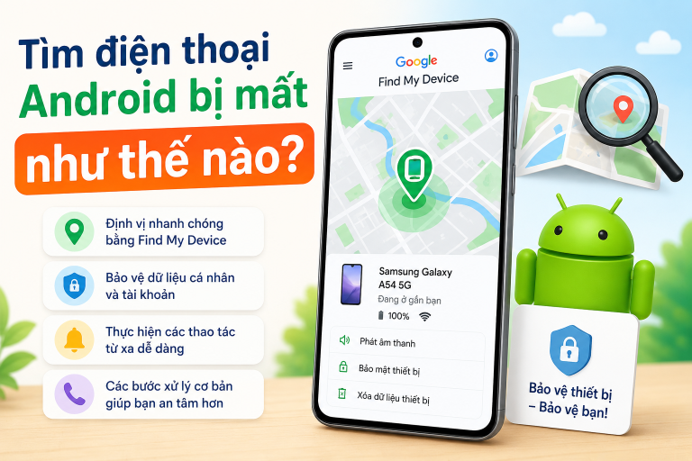 Cách tìm điện thoại Android bị mất